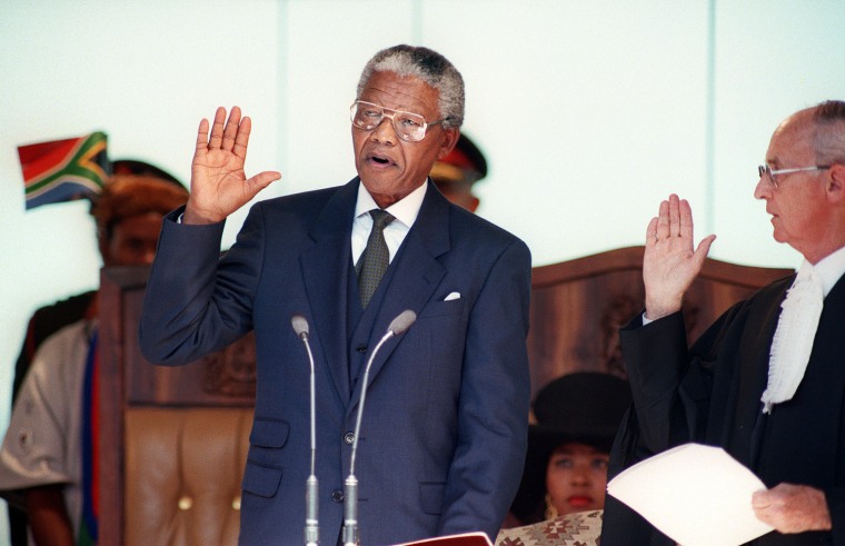 South African President Nelson Mandela t
